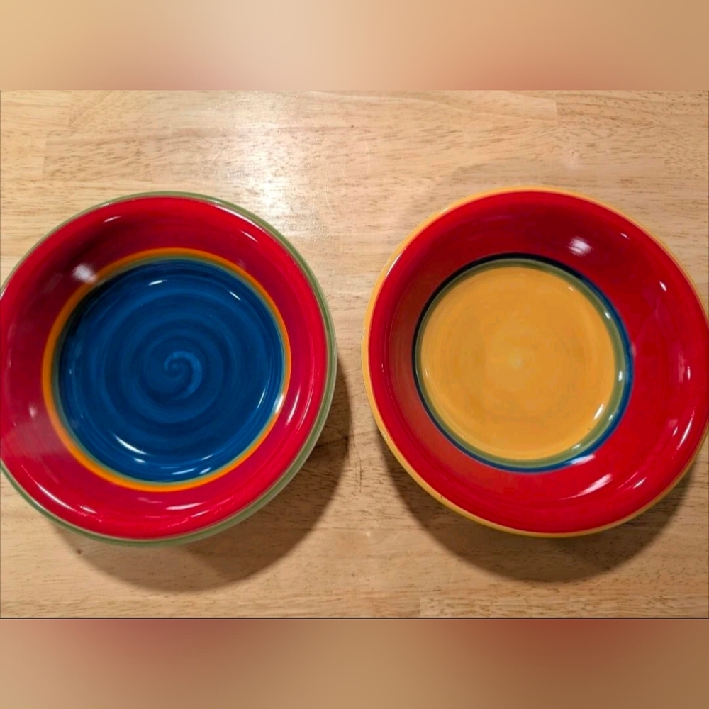 Royal Norfolk Handpainted Swirl Bowls Cereal Soup